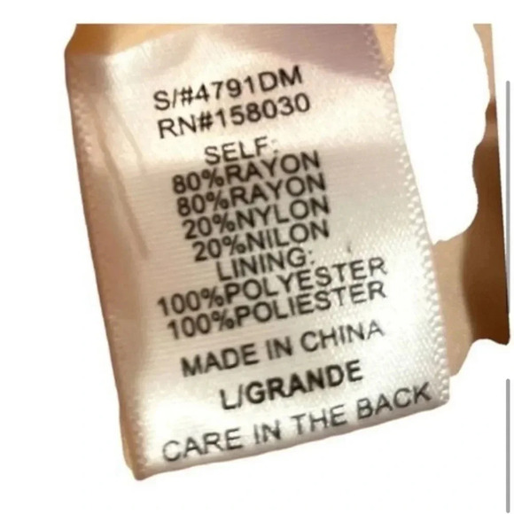 NEW CREAM PEACH GAUZY TIERED LACE"LOVE TREE" DRESS SIZE LARGE - Picture 8 of 14